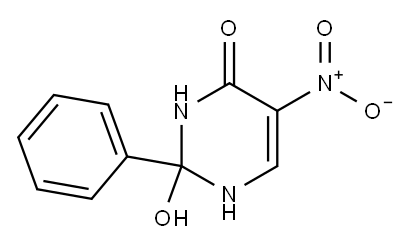 2,3-dihydro-2-hydroxy-5-nitro-2-phenyl-1H-pyrimidin-4-one Structure