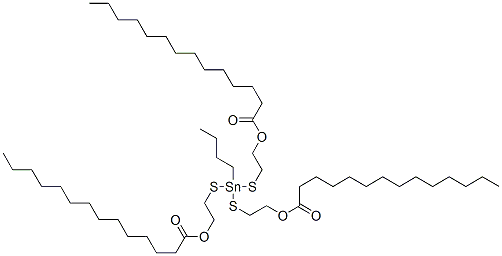 (butylstannylidyne)tris(thioethylene) trimyristate Structure
