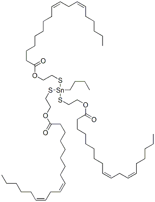 (butylstannylidyne)tris(thioethane-1,2-diyl) tris[(9Z,12Z)-octadeca-9,12-dienoate] 结构式