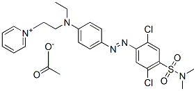 乙酸[1-[2-[[4-[[2,5-二氯-4[(二甲氨基)磺酰]苯基]偶氮]苯基]乙氨基]乙基]吡啶]盐, 68929-03-3, 结构式
