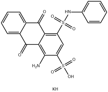 1-Amino-9,10-dihydro-9,10-dioxo-4-[(phenylamino)sulfonyl]-2-anthracenesulfonic acid potassium salt 结构式