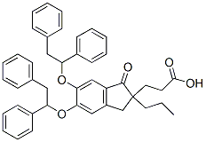 5,6-bis(dibenzyloxy)-1-oxo-2-propyl-2-indanpropionic acid 结构式