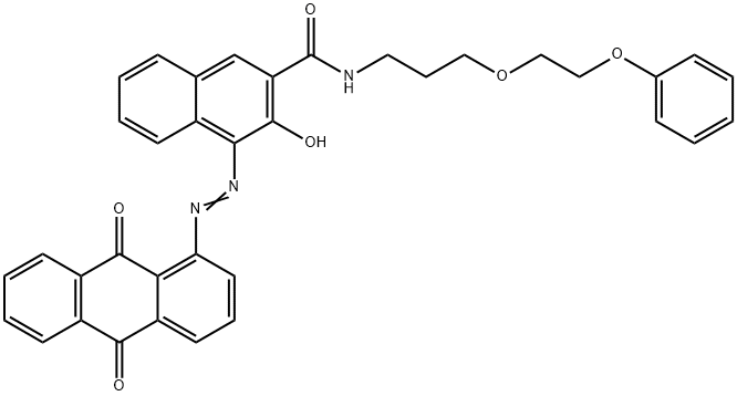 4-[(9,10-dihydro-9,10-dioxo-1-anthryl)azo]-3-hydroxy-N-[3-(2-phenoxyethoxy)propyl]naphthalene-2-carboxamide 结构式