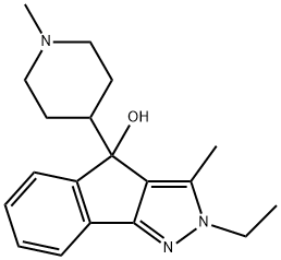 2,4-Dihydro-2-ethyl-3-methyl-4-(1-methyl-4-piperidyl)indeno[1,2-c]pyrazol-4-ol Structure