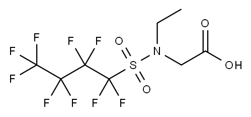 N-ethyl-N-[(nonafluorobutyl)sulphonyl]glycine 结构式