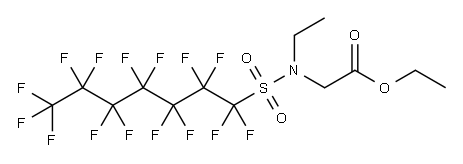 ethyl N-ethyl-N-[(pentadecafluoroheptyl)sulphonyl]glycinate 结构式