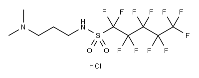 N-[3-(dimethylamino)propyl]-1,1,2,2,3,3,4,4,5,5,5-undecafluoropentane-1-sulphonamide monohydrochloride 结构式