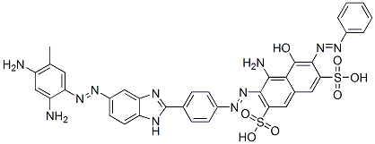 4-Amino-3-[[4-[5-[(2,4-diamino-5-methylphenyl)azo]-1H-benzimidazol-2-yl]phenyl]azo]-5-hydroxy-6-(phenylazo)-2,7-naphthalenedisulfonic acid Structure