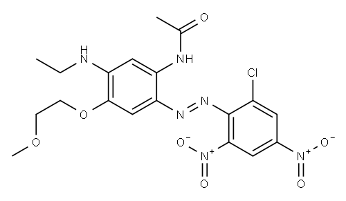 N-[2-[(2-氯-4,6-二硝基苯基)偶氮]-5-(乙氨基)-4-(2-甲氧基乙氧基)苯基]乙酰胺 结构式