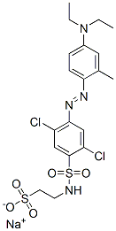 sodium 2-[[[2,5-dichloro-4-[[4-(diethylamino)-2-methylphenyl]azo]phenyl]sulphonyl]amino]ethanesulphonate 结构式