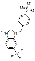 1,2-dimethyl-3-[(4-sulphonatophenyl)methyl]-5-(trifluoromethyl)-1H-benzimidazolium Structure