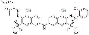 3-[(2,4-Dimethylphenyl)azo]-4-hydroxy-7-[[5-hydroxy-6-[(2-methoxyphenyl)azo]-7-sulfo-2-naphthalenyl]amino]-2-naphthalenesulfonic acid disodium salt Structure