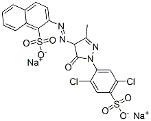2-[[1-(2,5-二氯-4-磺苯基)-4,5-二氢-3-甲基-5-氧代-1H-吡唑-4-基]偶氮]-1-萘磺酸钠盐(9CL), 68966-45-0, 结构式