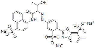 trisodium 2-[4-[[2-hydroxy-1-[[(4-sulphonato-1-naphthyl)amino]carbonyl]propyl]azo]sulphonatophenyl]-6-methylbenzothiazole-7-sulphonate|