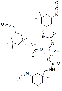 2-ethyl-2-[[[[[(5-isocyanato-1,3,3-trimethylcyclohexyl)methyl]amino]carbonyl]oxy]methyl]propylene [(5-isocyanato-1,3,3-trimethylcyclohexyl)methyl]carbamate|