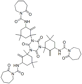 N,N',N''-[(2,4,6-trioxo-1,3,5-triazine-1,3,5(2H,4H,6H)-triyl)tris[methylene(3,5,5-trimethylcyclohexane-3,1-diyl)]]tris[hexahydro-2-oxo-1H-azepine-1-carboxamide] Structure