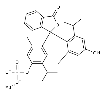 magnesium 4-[3-[4-hydroxy-6-isopropyl-o-tolyl]-1-oxo-3H-isobenzofuran-3-yl]-6-isopropyl-m-tolyl phosphate Structure
