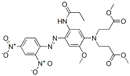 methyl N-[4-[(2,4-dinitrophenyl)azo]-2-methoxy-5-[(1-oxopropyl)amino]phenyl]-N-(3-methoxy-3-oxopropyl)-beta-alaninate 结构式