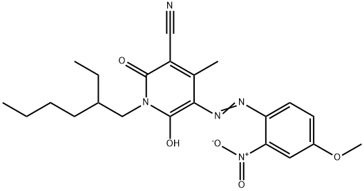 1-(2-ethylhexyl)-1,2-dihydro-6-hydroxy-5-[(4-methoxy-2-nitrophenyl)azo]-4-methyl-2-oxonicotinonitrile 结构式