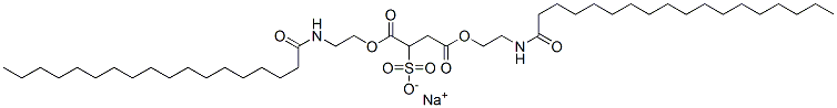 sodium 1,4-bis[2-[(1-oxooctadecyl)amino]ethyl] sulphonatosuccinate Structure