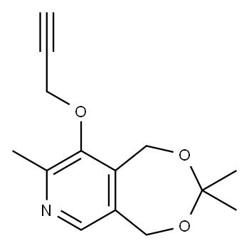 1,5-Dihydro-3,3,8-trimethyl-9-(2-propynyloxy)[1,3]dioxepino[5,6-c]pyridine 结构式