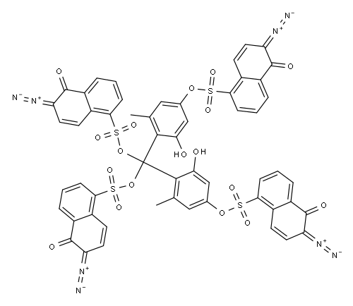 methylenebis(3-hydroxy-5-methyl-4,1-phenylene) tetrakis(6-diazo-5,6-dihydro-5-oxonaphthalene-1-sulphonate) 结构式