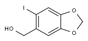 (6-碘苯并[D][1,3]二氧戊环-5-基)甲醇 结构式