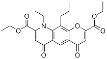 4H-吡喃并[3,2-G]喹啉-2,8-二甲酸, 9-乙基-6,9-二氢-4,6-二氧代-10-丙基-, 2,8-二乙基 酯 结构式