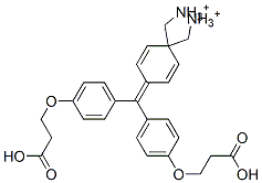 [4-[4,4'-bis(2-carboxyethoxy)benzhydrylidene]cyclohexa-2,5-dien-1-ylidene]dimethylammonium Structure