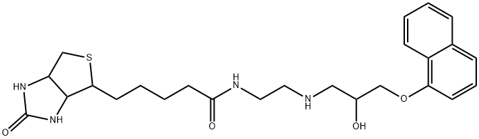 [±]-N-(2-羟基-3-[1-萘氧基]丙基)-N′-生物素基乙二胺 结构式