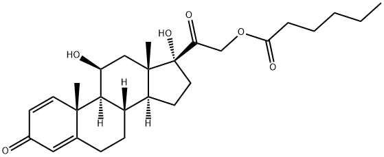 11beta,17,21-trihydroxypregna-1,4-diene-3,20-dione 21-hexanoate Structure