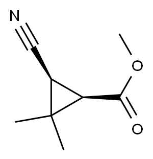 Cyclopropanecarboxylic acid, 3-cyano-2,2-dimethyl-, methyl ester, cis- (9CI) Structure