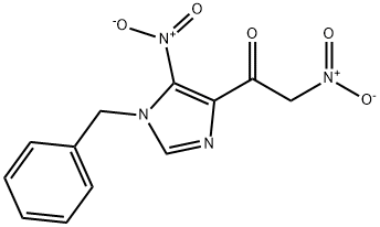 2-硝基-1-[5-硝基-1-(苯甲基)-1H-咪唑并L-4-基]乙酮 结构式