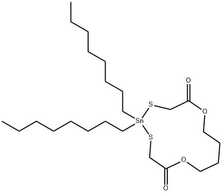 2,2-Dioctyl-6,11-dioxa-2-stanna-1,3-dithiacyclotridecane-5,12-dione 结构式