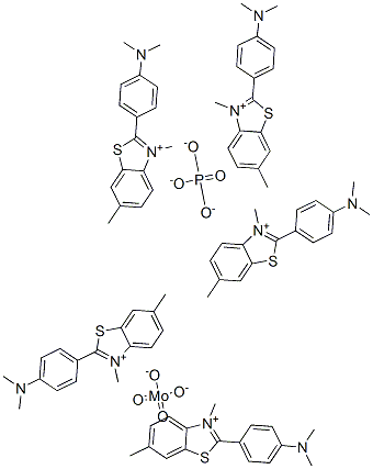Benzothiazolium, 2-[4-(dimethylamino)phenyl]-3,6-dimethyl-, molybdatephosphate 结构式
