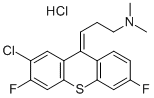 1-Propanamine, 3-(2-chloro-3,6-difluoro-9H-thioxanthen-9-ylidene)-N,N- dimethyl-, hydrochloride 结构式