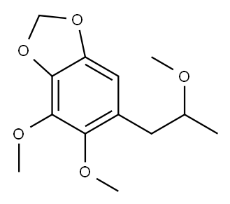 1,3-Benzodioxole, 4,5-dimethoxy-6-(2-methoxypropyl)- 结构式