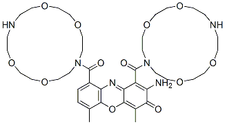 7,7'-[(2-Amino-4,6-dimethyl-3-oxo-3H-phenoxazine-1,9-diyl)dicarbonyl]bis(1,4,10,13-tetraoxa-7,16-diazacyclooctadecane) 结构式