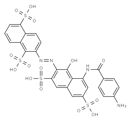 2-[[8-[(4-aminobenzoyl)amino]-1-hydroxy-3,6-disulpho-2-naphthyl]azo]naphthalene-1,5-disulphonic acid|