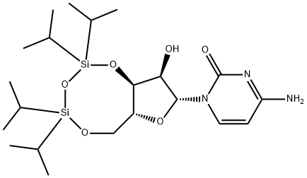 (+)-3',5'-O-(1,1,3,3-四异丙基-1,3-二硅氧烷)胞苷 结构式