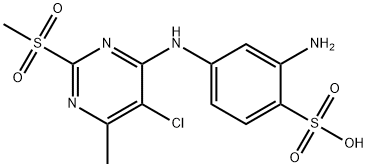 2-amino-4-[[5-chloro-6-methyl-2-(methylsulphonyl)-4-pyrimidinyl]amino]benzenesulphonic acid 结构式