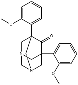 1,5-Bis(o-methoxyphenyl)-3,7-diazaadamantan-9-one 结构式