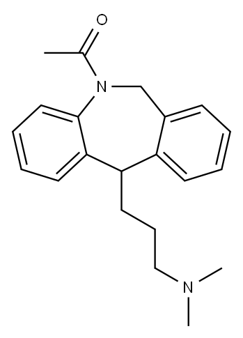 6,11-Dihydro-5-acetyl-11-(3-dimethylaminopropyl)-5H-dibenz[b,e]azepine 结构式