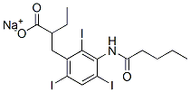 2-Ethyl-3-(3-valerylamino-2,4,6-triiodophenyl)propanoic acid sodium salt Structure