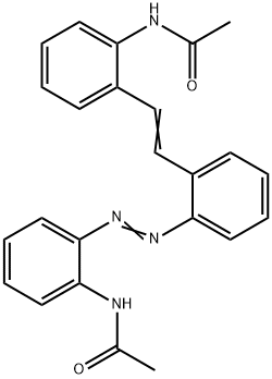 N-[2-[2-[2-[[2-(Acetylamino)phenyl]azo]phenyl]ethenyl]phenyl]acetamide 结构式