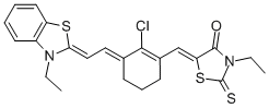 4-THIAZOLIDINONE, 5-[[2-CHLORO-3-[(3-ETHYL-2(3H)-BENZOTHIAZOLYLIDENE)ETHYLIDENE]-1-CYCLOHEXEN-1-YL]METHYLENE]-3-ETHYL-2-THIOXO- 结构式