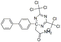 2-[1,1'-BIPHENYL]-4-YL-4,6-BIS(TRICHLOROMETHYL)-1,3,5-TRIAZIN-2-ACETAMIDE 结构式