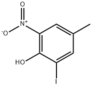 2-碘-4-甲基-6-硝基苯酚 结构式
