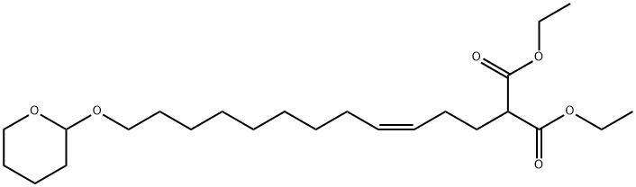 [(Z)-12-[(Tetrahydro-2H-pyran-2-yl)oxy]-3-dodecenyl]propanedioic acid diethyl ester 结构式
