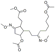 3-Acetoxy-2-[8-acetoxy-3-(methoxyimino)octyl]-5-(methoxyimino)-1-cyclopentanepropionic acid methyl ester 结构式